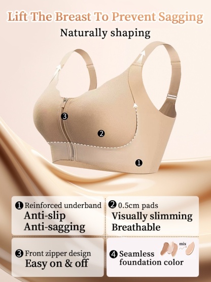 Supportive Minimizer Bras Breast Lifts & Shape, Slimming Designs With Easy Front-zipper Accesses VEIMIA