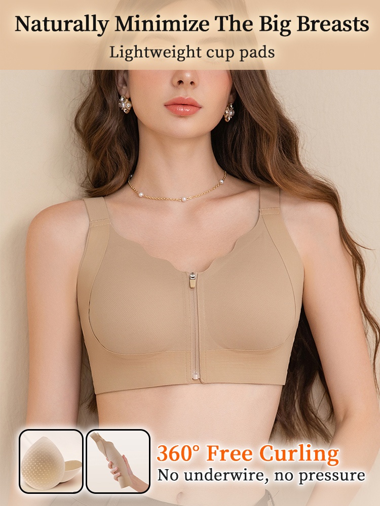 Supportive Minimizer Bra Breast Lifts & Shape, Slimming Design With Easy Front-zip Access VEIMIA