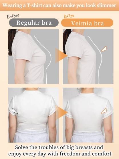 Supportive Minimizer Bra Breast Lift & Shapes, Slimming Design With Easy Front-zip Access VEIMIA