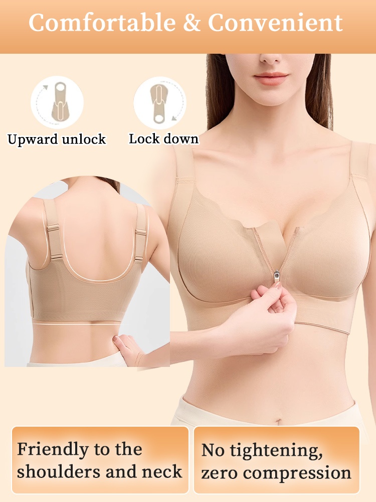 Supportive Minimizer Bra Breast Lift & Shape, Slimming Designs With Easy Front-zip Access VEIMIA