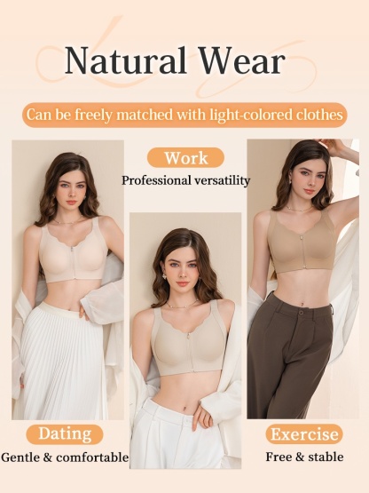 Supportive Minimizer Bra Breast Lift & Shape, Slimming Design With Easy Front-zip Accesses VEIMIA