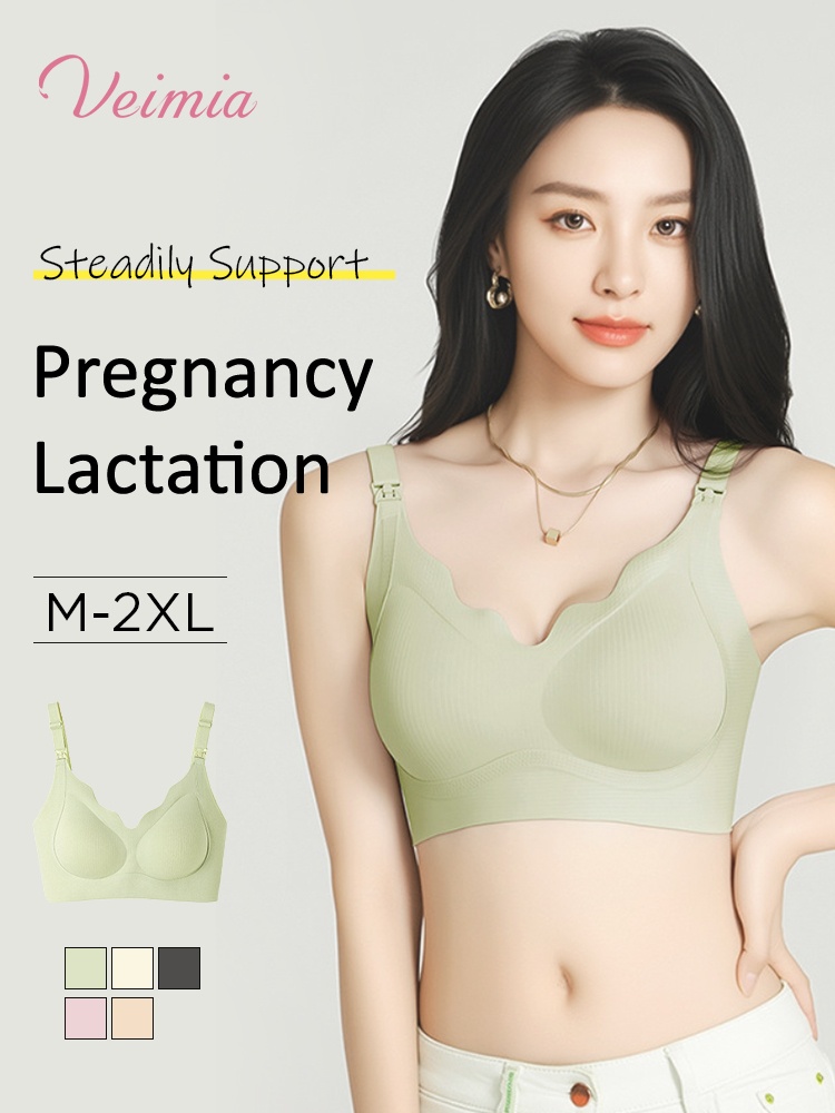 Supportive Nursing Bra Pregnancy & Sleep Function, Comfortable Support With Easy Feeding Design VEIMIA
