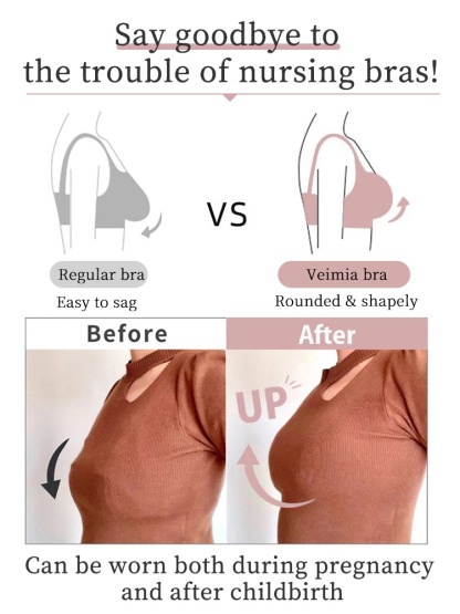 Supportive Nursing Bra Pregnancy & Sleep Uses, Comfortable Hold With Easy Feeding Design VEIMIA
