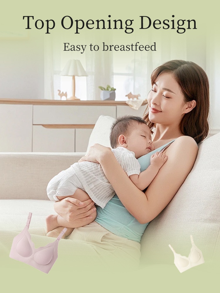 Supportive Nursing Bra Pregnancy & Sleep Uses, Comfortable Support With Easy Feeding Style VEIMIA
