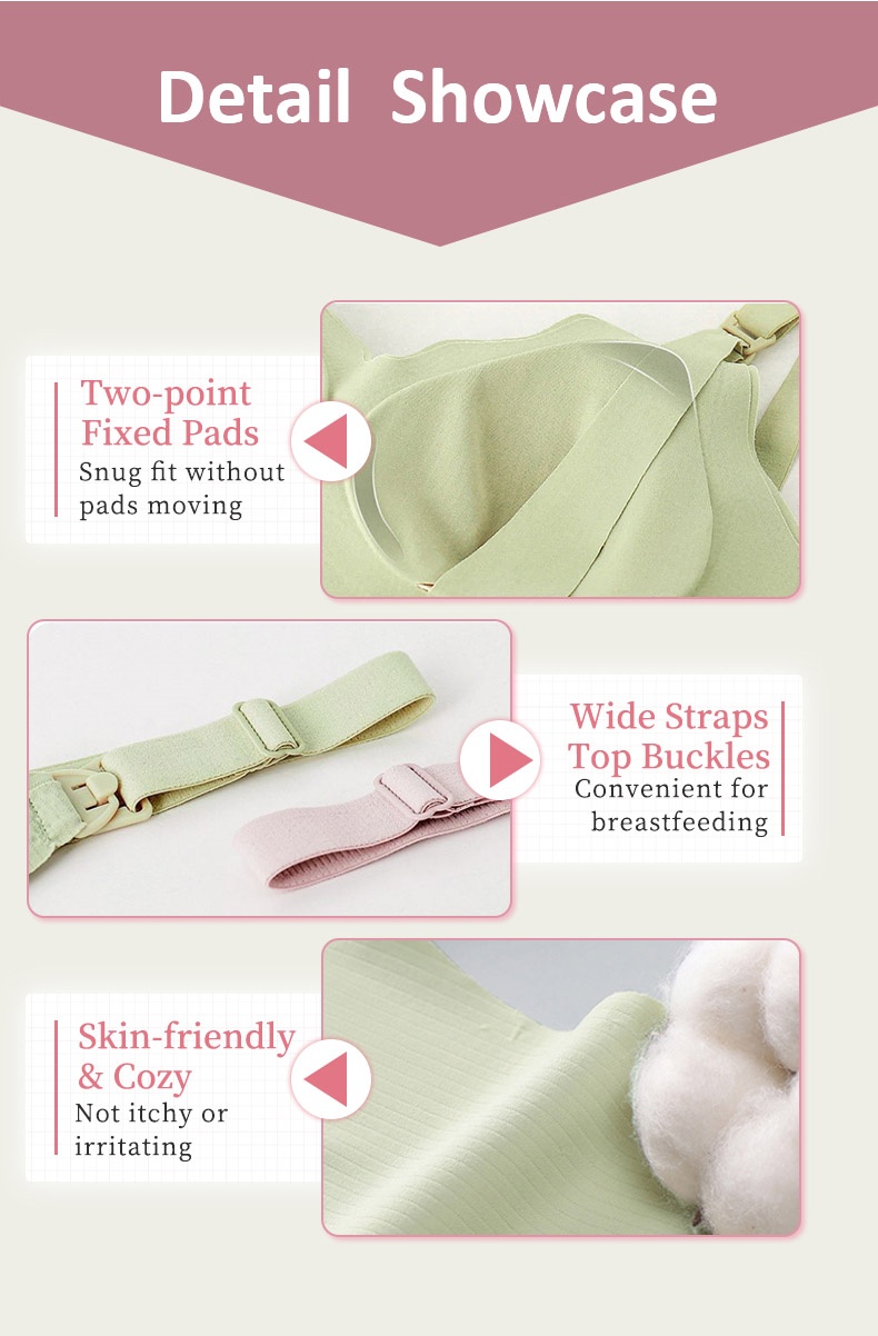 Supportive Nursing Bras Pregnancy & Sleep Use, Comfortable Support With Easy Feeding Designs VEIMIA