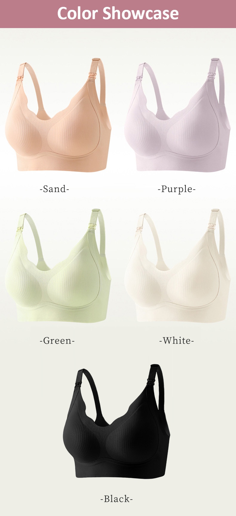 Supportive Nursing Bras Pregnancy & Sleep Uses, Comfortable Support With Easy Feeding Design VEIMIA