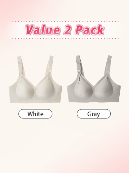 Supportive Nursing Bra in Gray - Relaxed Fit Stretch Fit VEIMIA