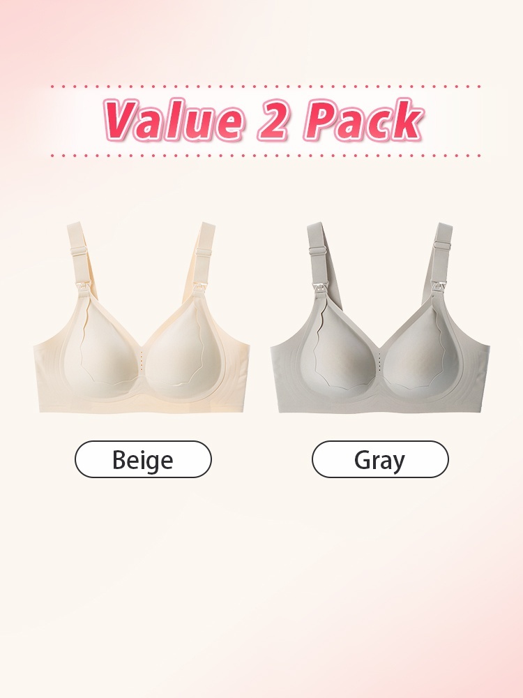 Supportive Nursing Bra in Gray - Plus Size Fit Full Bust Support VEIMIA