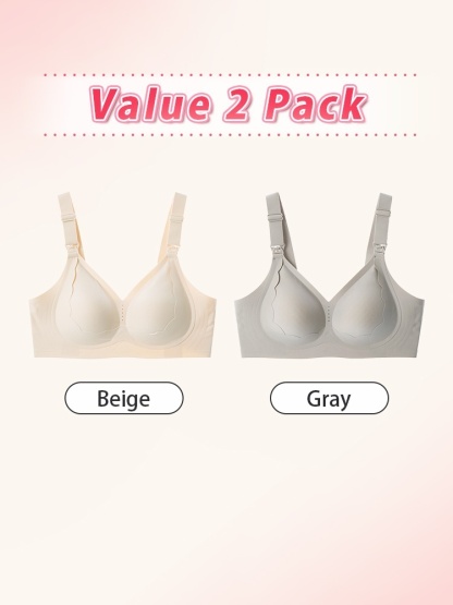 Supportive Nursing Bra in Gray - Plus Size Fit Full Bust Support VEIMIA