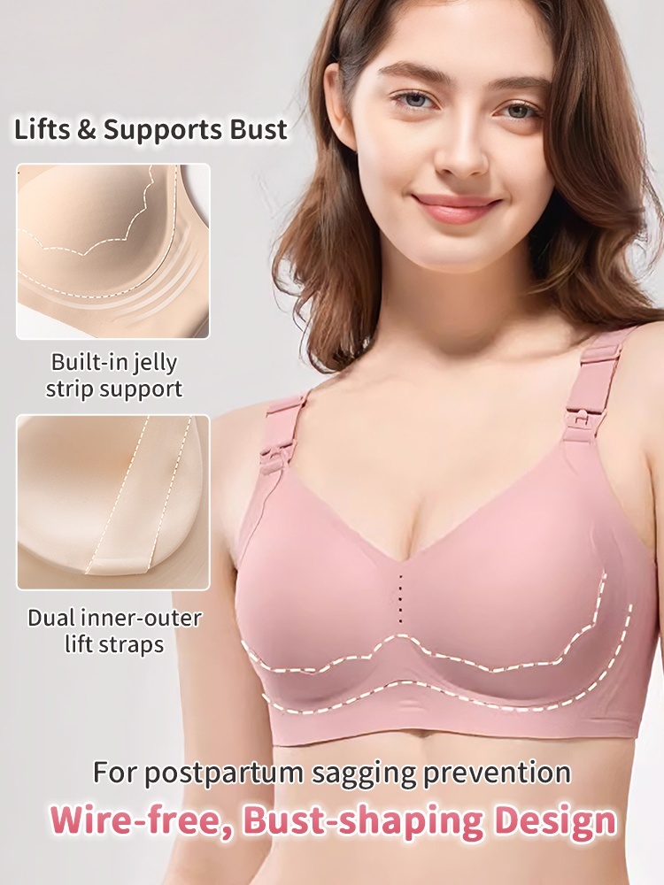 Supportive Nursing Bra in Pink - Regular Fit Top Open Design VEIMIA