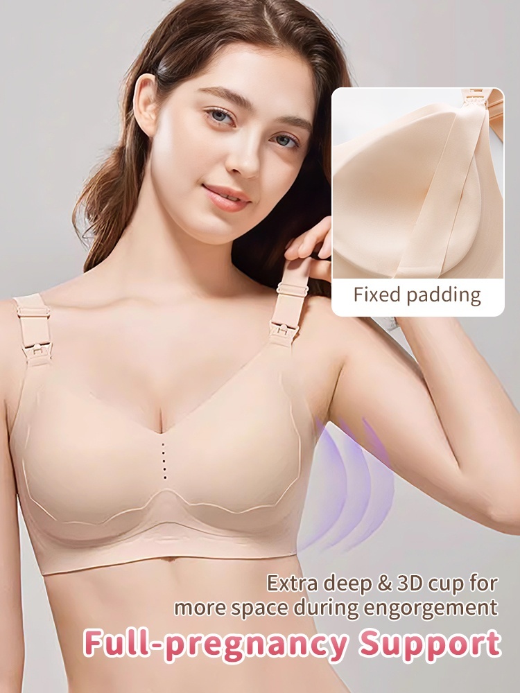 Supportive Nursing Bra in Pink - Relaxed Fit Stretch Fit VEIMIA