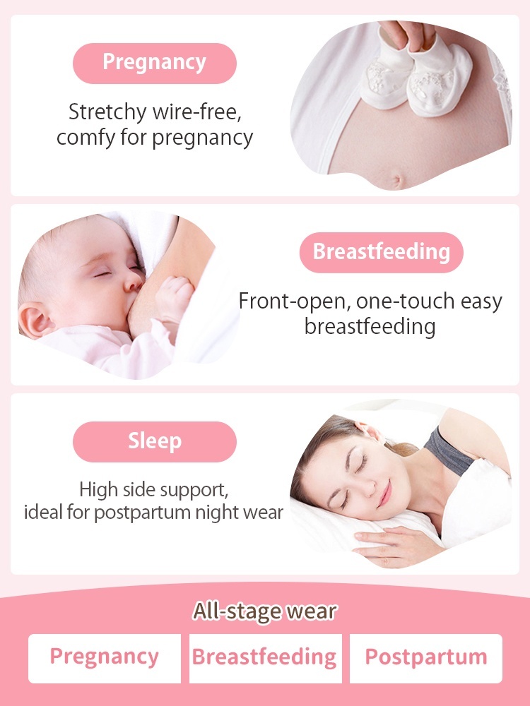 Supportive Nursing Bra in Pink - Plus Size Fit Full Bust Support VEIMIA