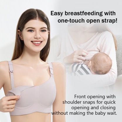 Anti-gravity Supportive Maternity Nursing Bras Gathering Breast Anti-bacterial Baby-friendly Easy Breastfeeding VEIMIA