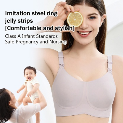 Anti-gravity Supportive Maternity Nursing Bra Gathering Breast Anti-bacterial Baby-friendly Easy Breastfeeding VEIMIA