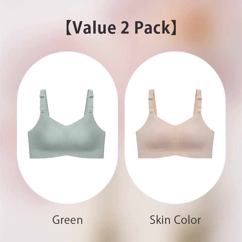 2 Pieces Set Anti-gravity Supportive Nursing Bra Anti-bacterial Baby-friendly Fabric Easy Breastfeeding VEIMIA