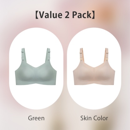 2 Pieces Set Anti-gravity Supportive Nursing Bra Anti-bacterial Baby-friendly Fabric Easy Breastfeeding VEIMIA