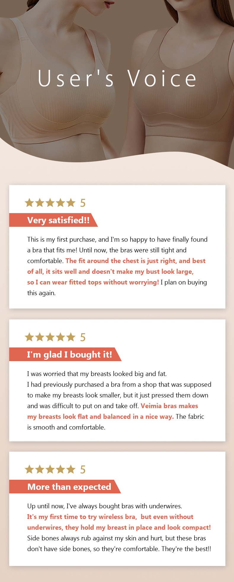 The Most Comfortable Minimizer Bra Users' Voice Veimia