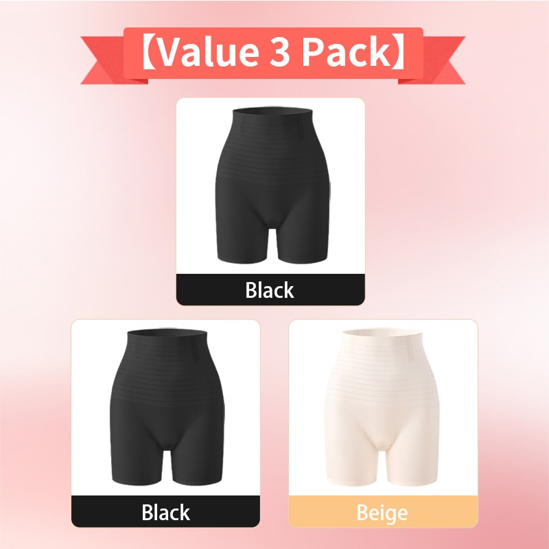 3 Pieces Ultra Thin 3-in-1 Seamless Shapewear Shorts Cool Fabric Without Stuffiness For Tummy Tightening VEIMIA