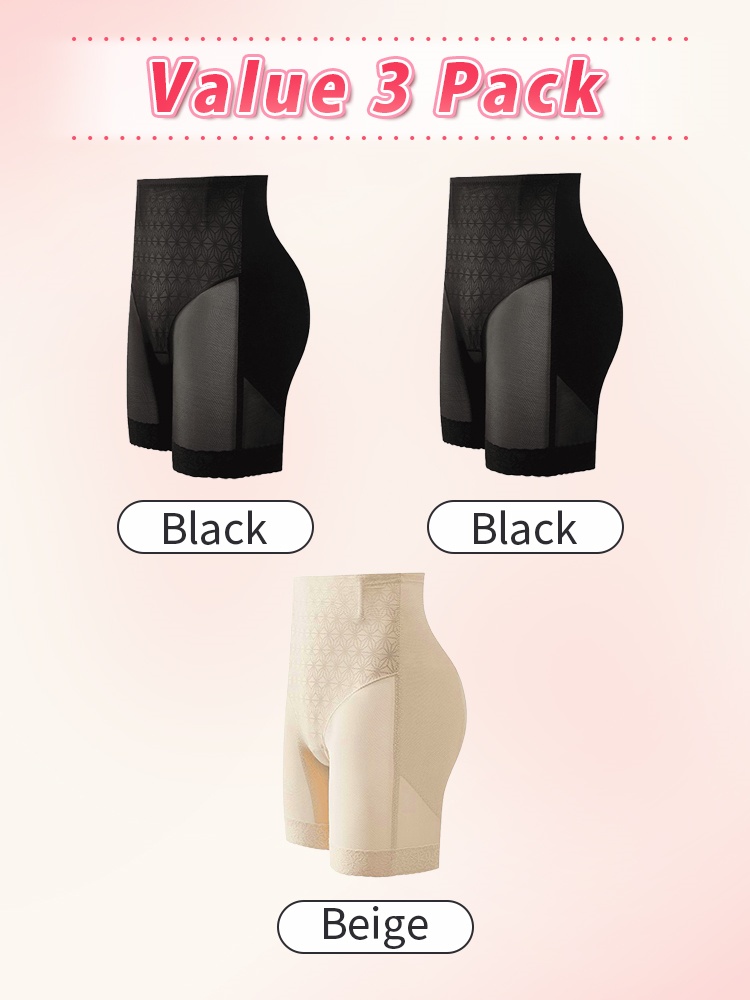 Tummy Flatten Shapewear Short Dual-layers Slimming, 3D Butts Liftings & Anti-roll Hem VEIMIA