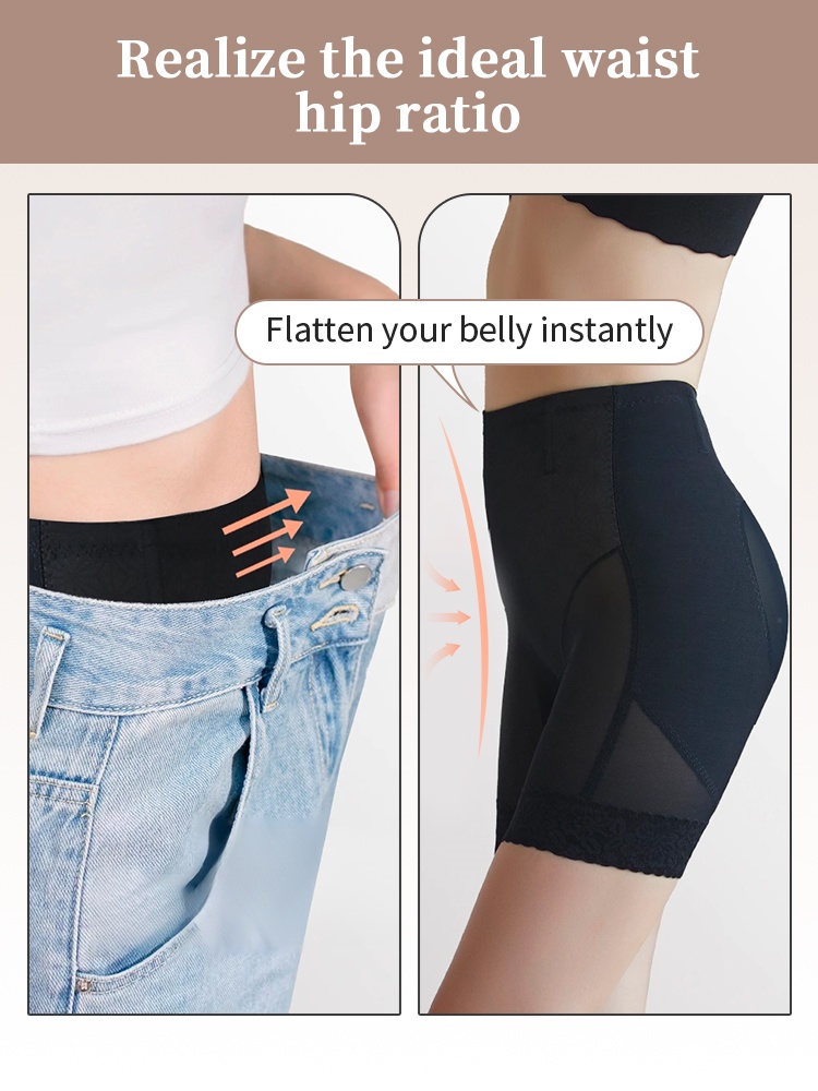 Tummies Flatten Shapewear Short Dual-layers Slimming, 3D Butts Lifting & Anti-roll Hems VEIMIA