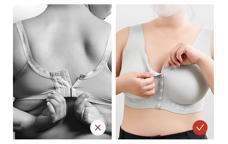 Easy Put on And Take Off Front Closure Bras For Elderly Women VEIMIA