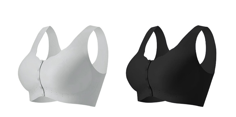 Gray and Black Ultra Breathable Easy Put on And Take Off Front Closure Bra VEIMIA