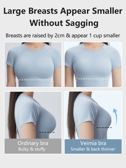 Ultra Thin Minimizer Bras - Full Coverage For Sleek Look, All-around No-bounce Support Lifts VEIMIA