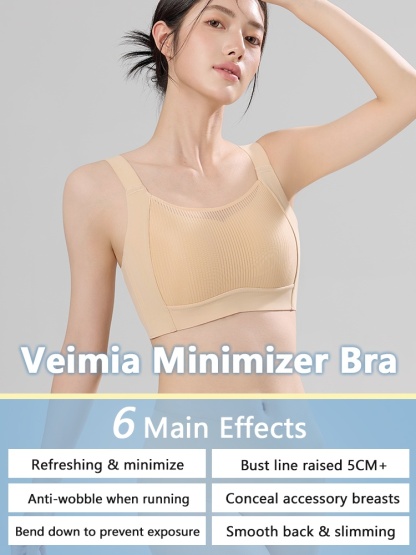 Get Ultra Thin Minimizer Bra Full Coverage For Sleek Looks, All-around No-bounce Support Lifts VEIMIA