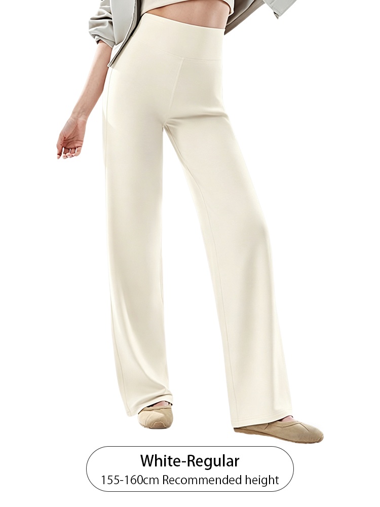 White regular length straight-cut pants for 155 to 160 cm recommended height VEIMIA