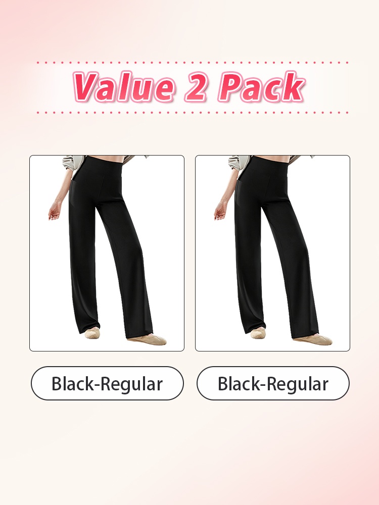 Value 2 pack with two black regular length straight-cut pants VEIMIA