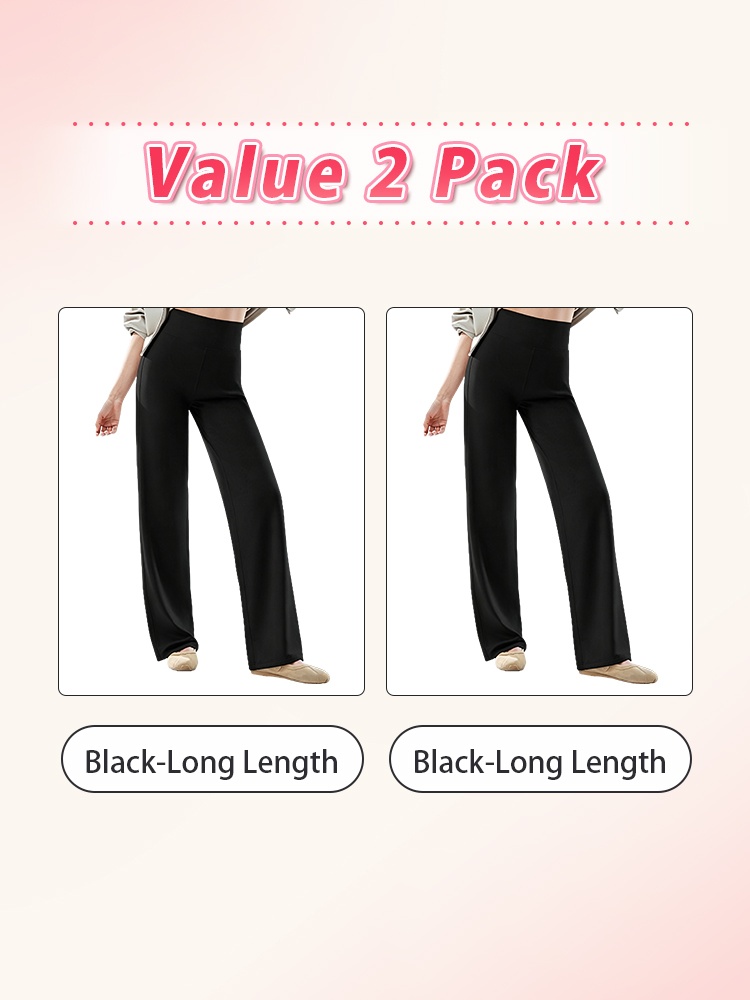 Value 2 pack with two black long length straight-cut pants VEIMIA