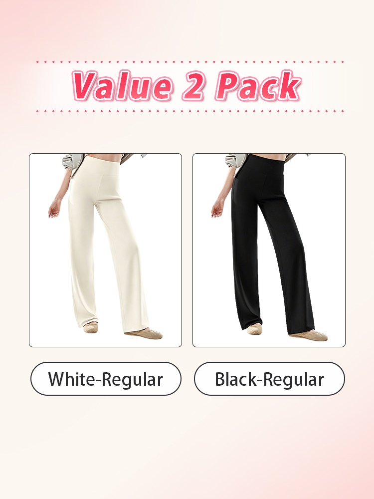 Value 2 pack with white and black regular length straight-cut pants VEIMIA
