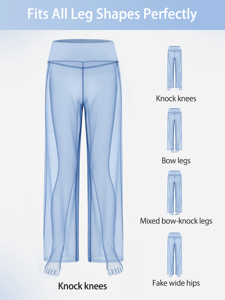 Straight-cut pants fit guide for knock knees bow legs mixed bow-knock legs and wide hips VEIMIA