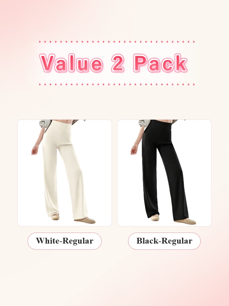 Value 2 pack with white and black regular length straight-cut pants VEIMIA
