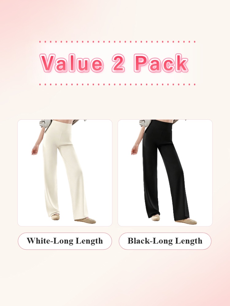 Value 2 pack with white and black long length straight-cut pants VEIMIA