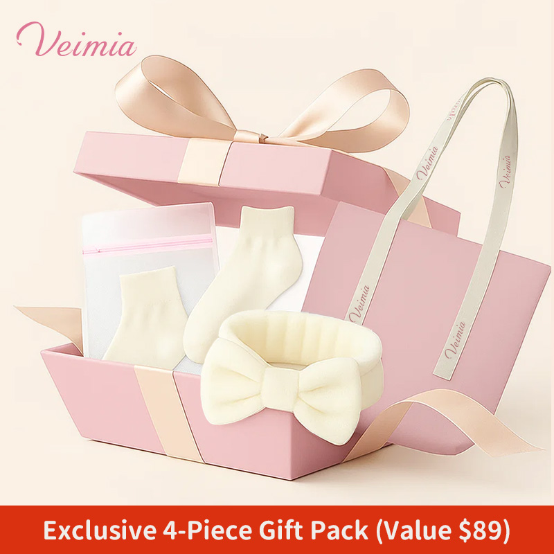 Exclusive Gifts Pack With Laundry Bag, Cotton Socks, Skincare Headband Set, Tote Bag Veimia