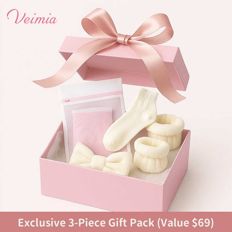 Exclusive Gifts Pack With Laundry Bag, Cotton Socks, Skincare Headband Set Veimia