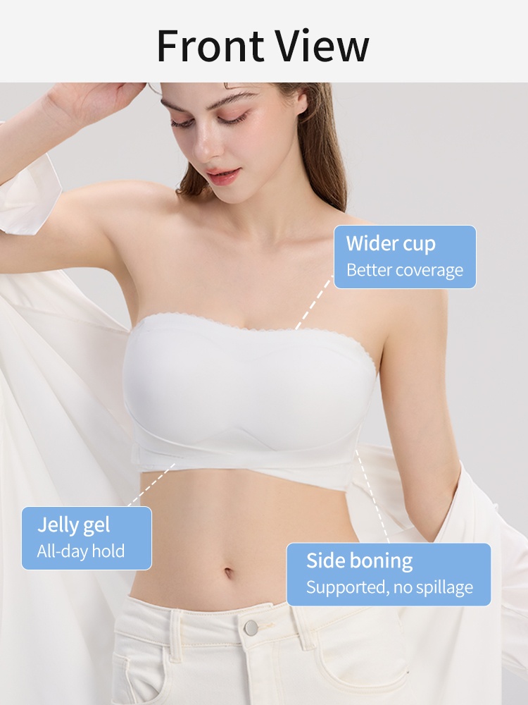 Secure Strapless Bra Anti-slip Snug Grips, Second-skin Wireless Comfort & Seamless Under Clothes VEIMIA