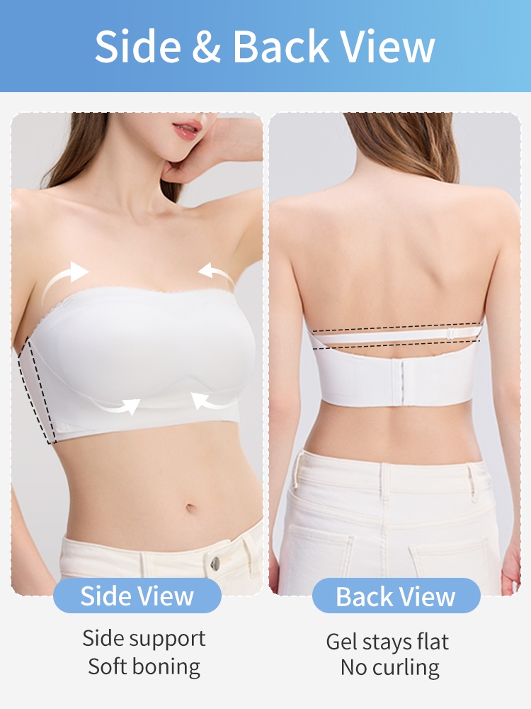 Secure Strapless Bra Anti-slip Snug Hold, Second-skin-like Wireless Comfort & Seamless Under Clothes VEIMIA