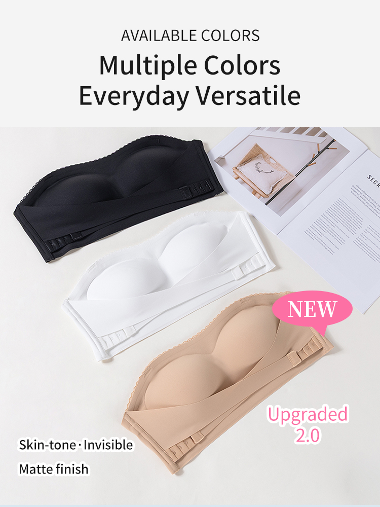 Secure Strapless Bra Anti-slip Snug Hold, Second-skin Wireless Comfort & Seamless Beneath Clothes VEIMIA