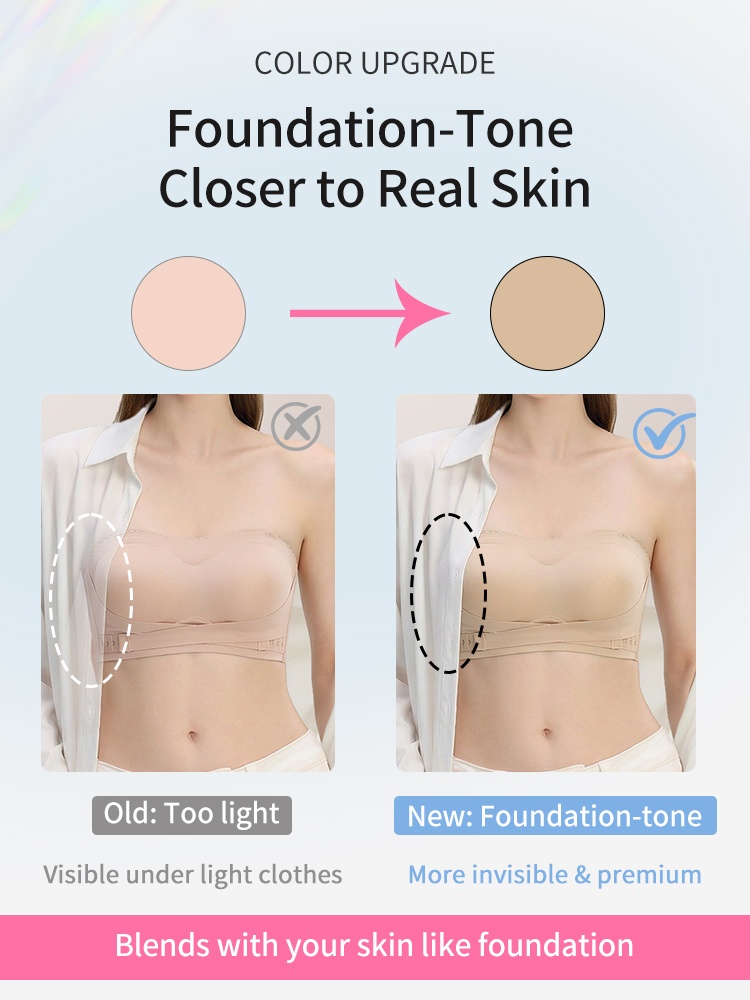 Secure Strapless Bra Anti-slip Snug Hold, Second-skin Wireless Comfort & Seamless Under Garments VEIMIA