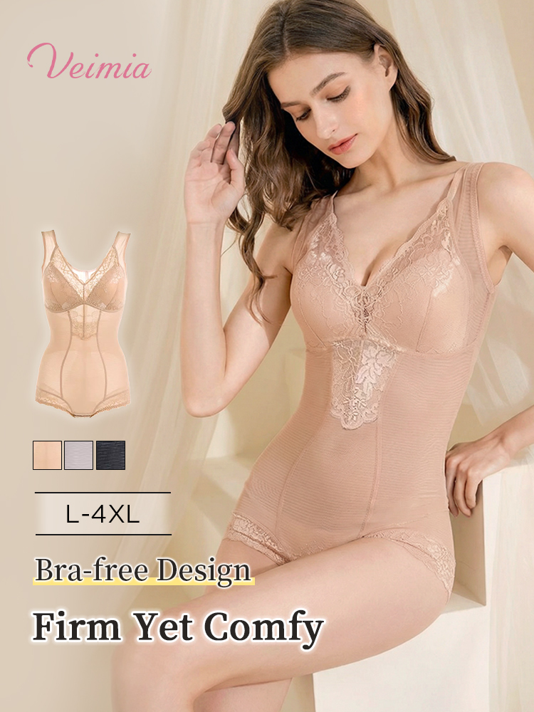 Versatile Bodysuits Sculpt Natural Silhouettes Comfortably & Bra-free While Long-lasting Comforts VEIMIA
