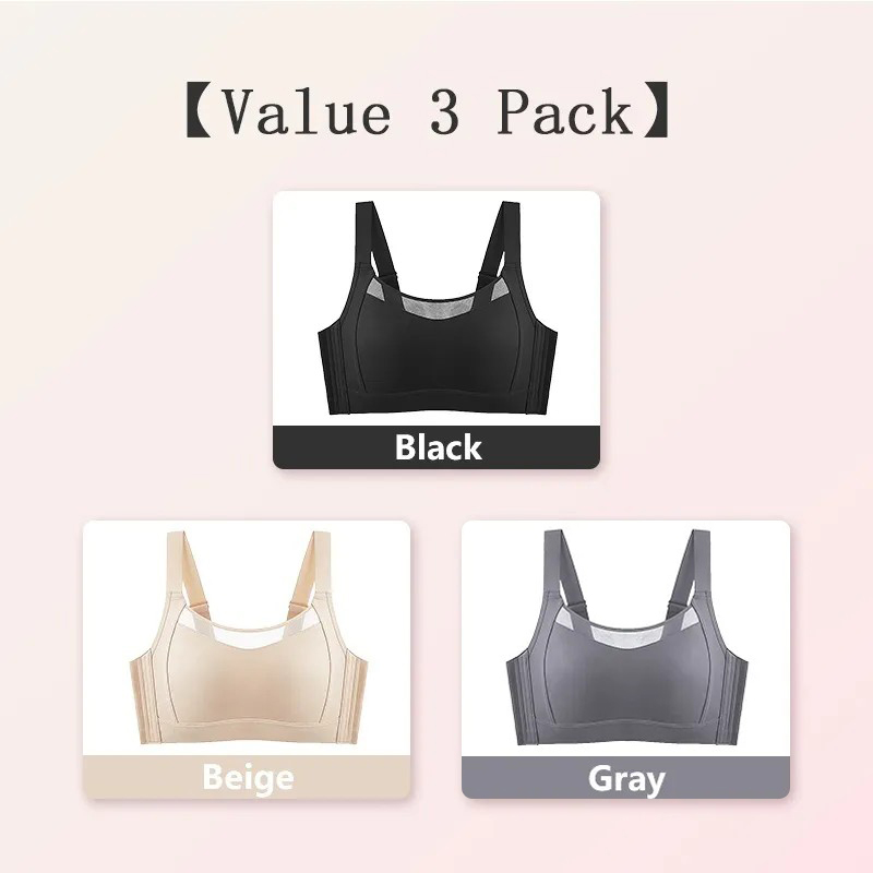 VEIMIA Orange and Beige and White Colors of Visually Slimming No.1 & Two-year Repurchase List No.1 Wire-free Minimizer Bra