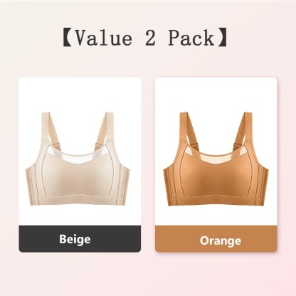VEIMIA Beige and Orange Colors of Visually Slimming No.1 & Two-year Repurchase List No.1 Wire-free Minimizer Bra