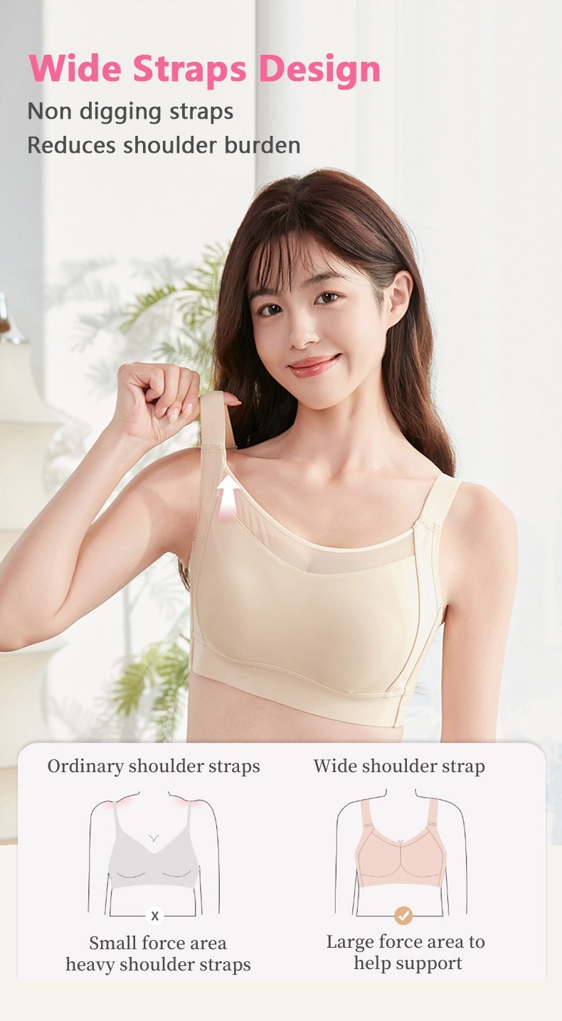 Veimia Wide Straps Design of Visually Slimming No.1 Minimizer Bra
