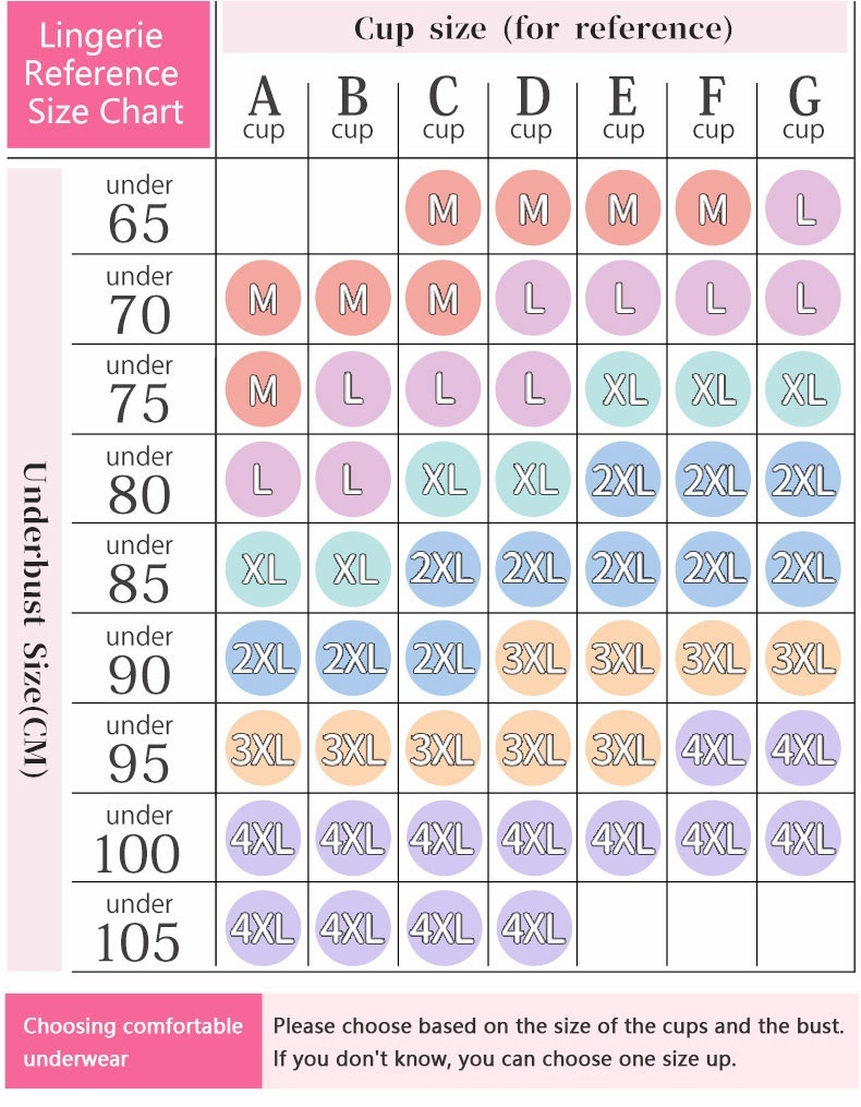 Veimia Size Chart of Visually Slimming No.1 Minimizer Bra