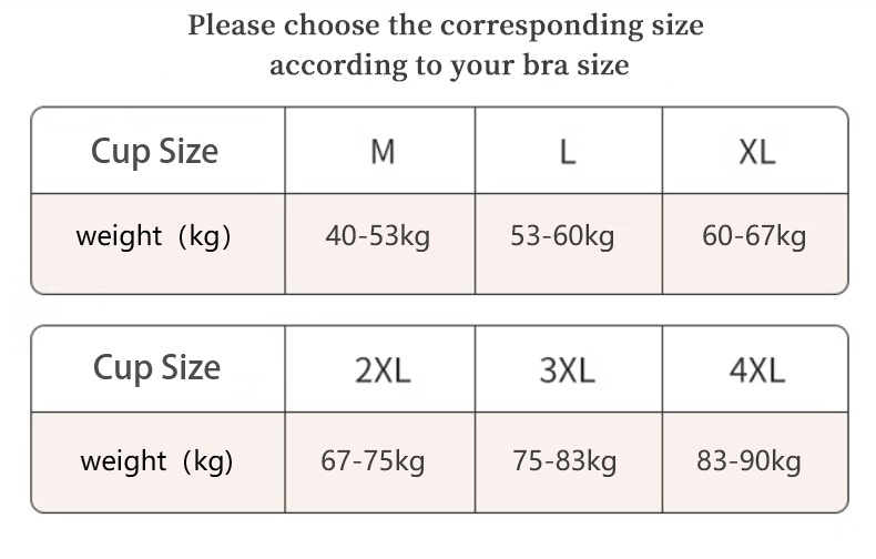 Veimia Cup Size Chart of Visually Slimming No.1 Minimizer Bra