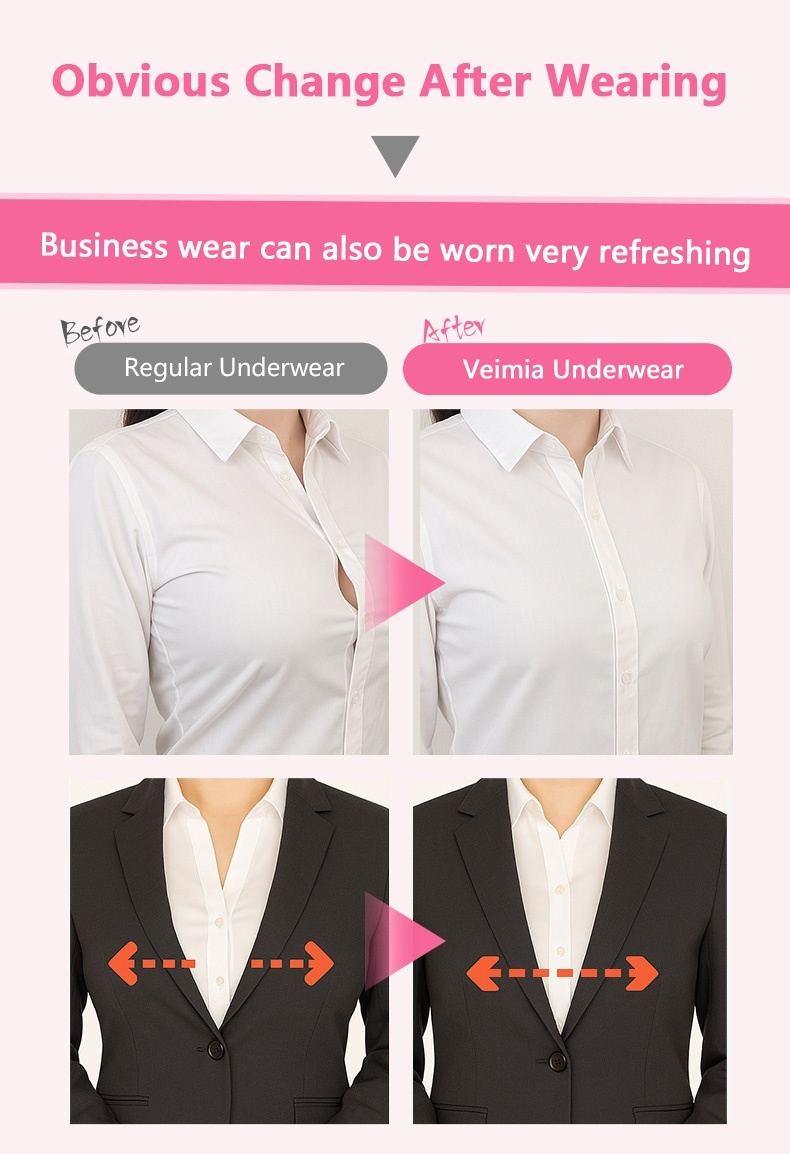 Veimia Business Wear Can Also Be Worn Very Refresing with Visually Slimming No.1 Minimizer Bra