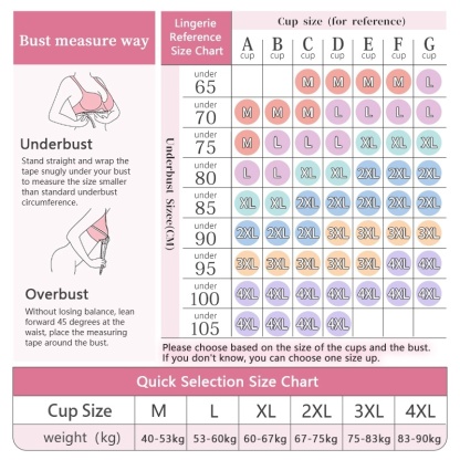 VEIMIA Size Chart of Visually Slimming No.1 & Two-year Repurchase List No.1 Wire-free Minimizer Bra