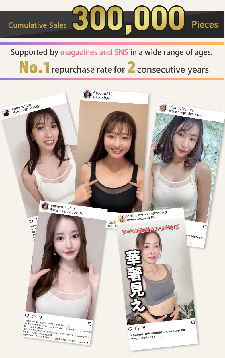 Veimia Visually Slimming No.1 Minimizer Bra Cumulative Sales 20000 Pieces